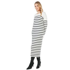 Principles Womens/Ladies Striped Knitted Slouch Midi Dress / Ivory